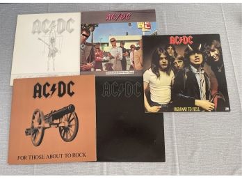Lot Of 5 Vintage AC/DC Albums