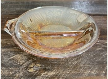 Vintage Indiana Carnival Glass Divided Dish