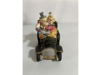 Vintage Clowns In Car Figurine