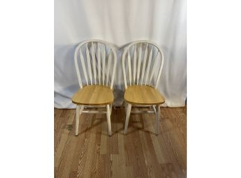 Pair Of Wood Dining Chairs