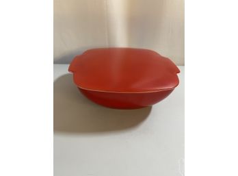 Red Square Vintage Pyrex Covered Hostess Dish 1 1/2 Qt