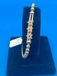 Sterling Silver 925 Rose Gold Tone Bracelet  With Swarovski Crystal Stone Stretchable  Designed By Yagi
