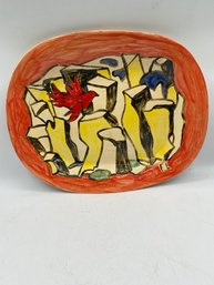 Fernand Leger  High Glaze Ceramics 14'' Plate Signed  Very Rare