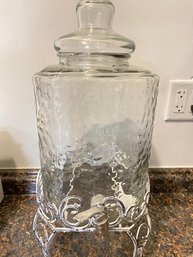 Glass Beverage Dispenser With Stand About 4 Gal