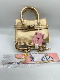 Lot Of 10 Chloe K Of New York Hermes Birkin  Style PU Leather  Top Handle  Shoulder  Bag In Gold