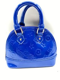 Lot Of 12  Chloe K Of New York  LV Style PU Leather  Top Handle  Shoulder  Bag Metallic Blue 2-3