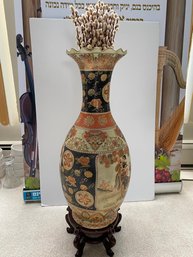 Mid-Century Chinese Hand-Painted  Porcelain  Vase