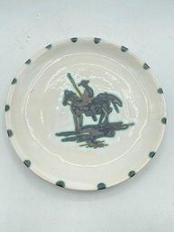 Vintage Picasso Art Attributed  Bullfighter Madoura Stamp And Edition Pottery Plate