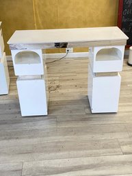 Manicure Table White With Chrome Boarders With 2draw And 2 Storages 3-4