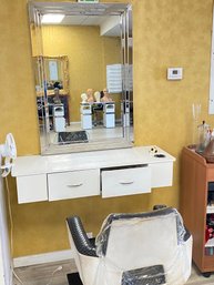 Barber Salon Station For Hair Stylist Beauty Salon Station 2 Storage  Cabinets