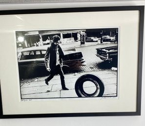 Bob Dylan (with Tire), New York City 1963 Signed  Jim Marshall