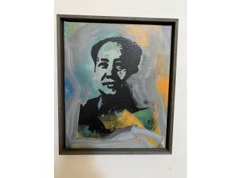 Andy Warhols Most Famous Portraits  Silkscreen Print On Canvace Mao Signed Ande Warrhols Attr