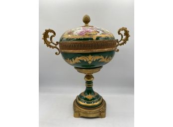 Antique  Royal Vienna Sevres Porcelain Gilt Bronze Bonbonniere Urn