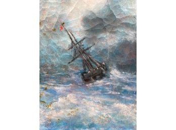 Ivan Aivazovsky - Tempest Seascape Waves Ship Canvas Signed A'