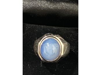 14k True Blue Mens Created Sapphire Ring