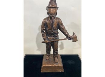 Bronze-Tone Firefighter Award Fireman Statue Award