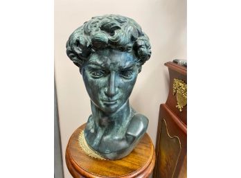 Vintage Bronze Bust Of David Statue After Michelangelo
