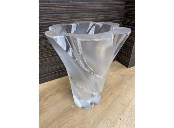 Lalique France Frosted Crystal Narcisse Glass Signed Heavy Vase