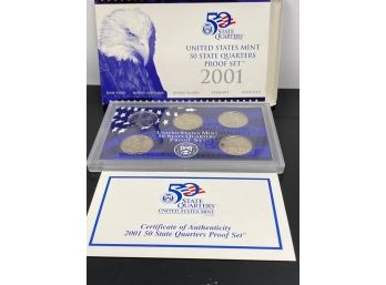2001  S US Mint Proof Set 5 Coins  Washington 25c