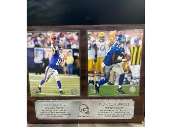 ELI MANNING  AND PLAXICO BURRESS  EXQUISITE DUAL GIANTS COMBO PATCH