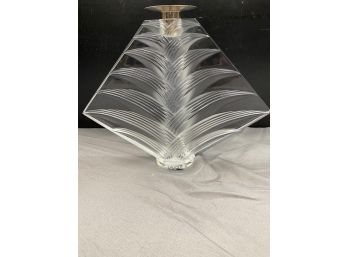 Lalique Crystal Ravelana Art Glass Candleholder