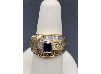 14k Sapphire Diamond Ring  New 2023 Appraisal Size 7