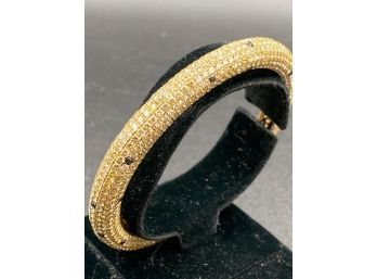 18k Yellow Gold Custom Diamond Bangle Bracelet  New 2023 Appraisal