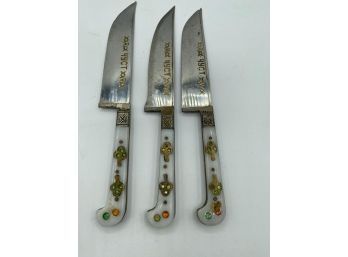 3 Vintage Collectable Hand Made Knifes