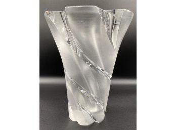 Lalique France Frosted Crystal Narcisse Glass Signed Heavy Vase