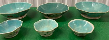 20th Century Porcelain With Overglaze Enamel Chinese Bowls