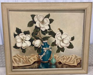 Oil On Canvas Dogwood Blossoms Signed D. Kuykendall 25 X 30