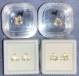 Lot Of Four Boxes Of Gemstones Yellow Labradorite 4.20 Ctw Avg 9 X 9 Mm TR