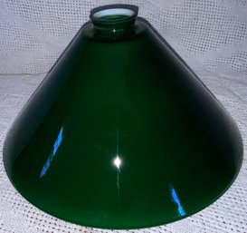 Large Deep Green Student Cased Glass Lamp Shade  6 X 13