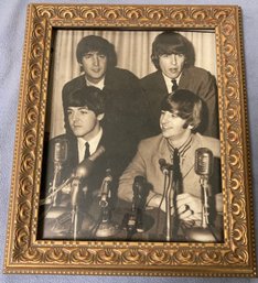 Framed Glass Of The Beatles 8 X 10