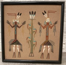 Navajo Indian YEI Sand Art 13 X 13