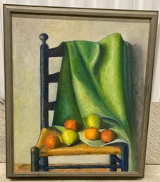 Oil On Canvas By Eppie Still Life On Chair 30 X 24