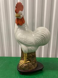 Porcelain Chicken On Stand 14 Tall