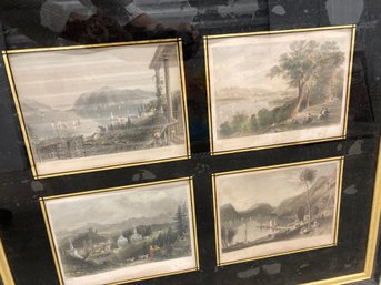 Set Of 4 Watercolors Hand Colored Steel Engraving  C. 1839 By W. H. Bartlett 8 X 6