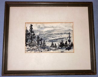 Watercolor By John K. Wright Of Lyme, NH 4 X 7