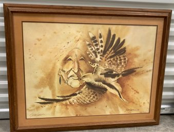 Large Signed Native American Print 21 S 28
