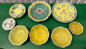 Assortment Of Glazed Painted Porcelain Bowls