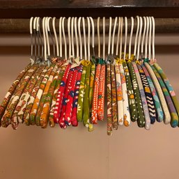 Lot Of Vintage Fabric Covered Hangers