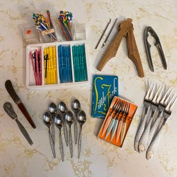 Lot Of Small Entertaining Flatware And Tools