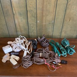 Lot Of Extension Cords And 3 Plus Outlet Adapter