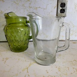 Pair Of Vintage Glass Pitchers