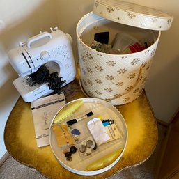 Sewing Machine, Storage Box And Supplies