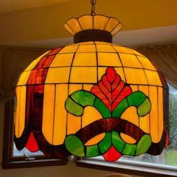 Vintage Tiffany-Style Stained Glass Pendant Lamp