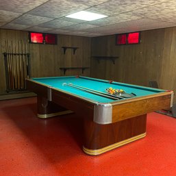 Vintage Pool Table And Accessories