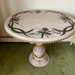 Pair Of Vintage Marble Top Accent Tables