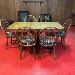 Vintage Wood Dining Table And Chairs